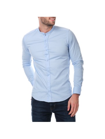 Chemise col mao BULMA  Bleu