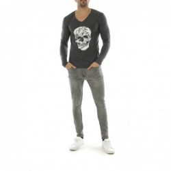 T-shirt manche longue col V...