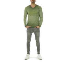 T-shirt manche longue col V...