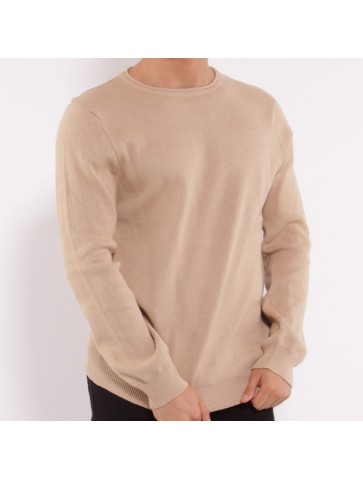 Pull col rond CARLOS Tabac