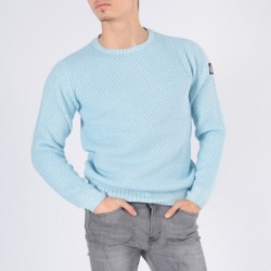Pull col rond EDU Blanc