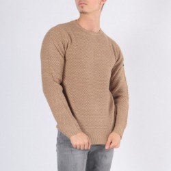 Pull col rond EDU Marron