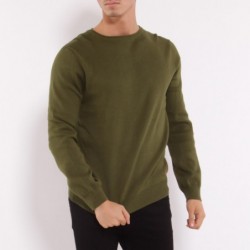 Pull col rond CARLOS Vert kaki
