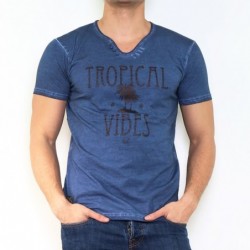 T-shirt manche courte col V...