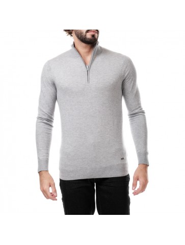 Pull col montant SHIRO gris