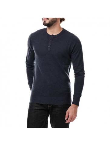 Pull col boutonné KURO navy